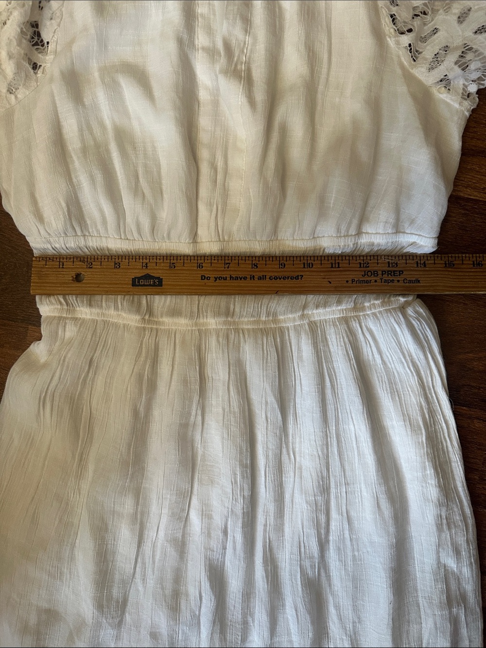 J Cee Woman”s White Lace-Trim Dress Size L Elegant Summer Bohemian Romantic - Picture 11 of 11